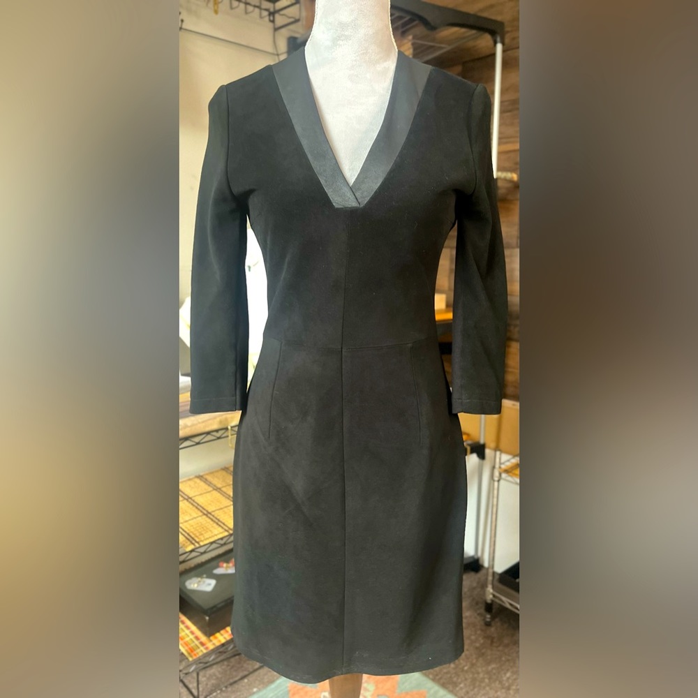 MY TRIBE Black Vneck Dress